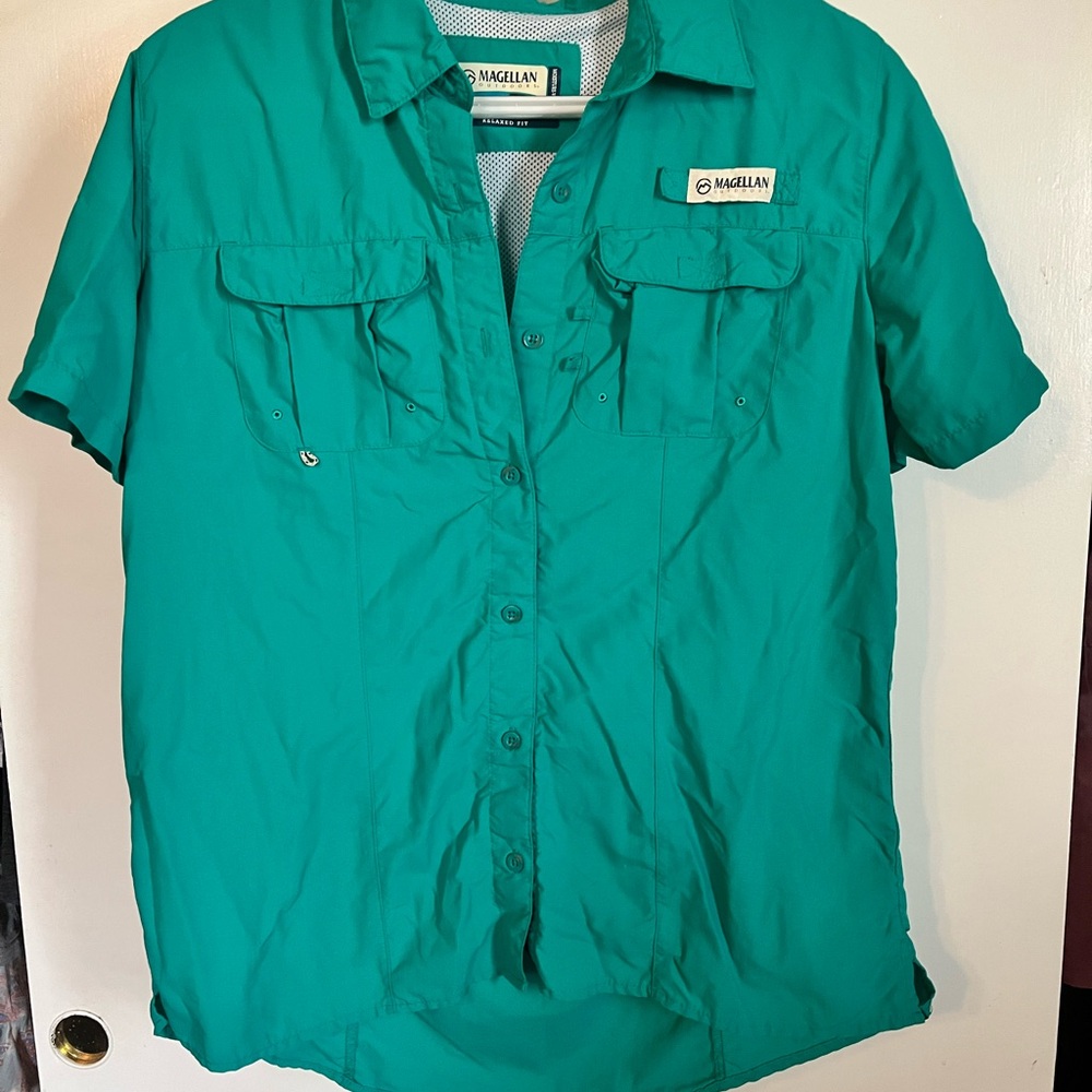 Magellan Outdoors Turquoise Relaxed Fit Shirt